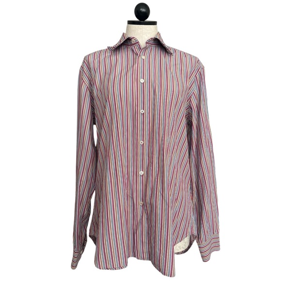 Zara Men's Striped Button Down Shirt Sz 16 - Picture 1 of 12